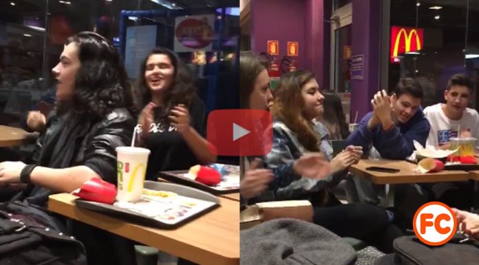 Todo un Local de Mc Donalds alaba a Dios y su video se viraliza